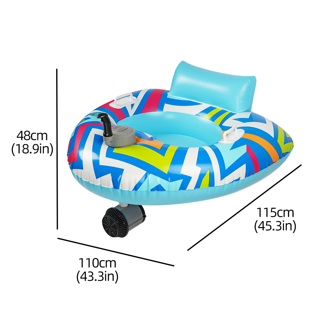 Electric Motor Powered Inflatable Lounge Chair Water Float