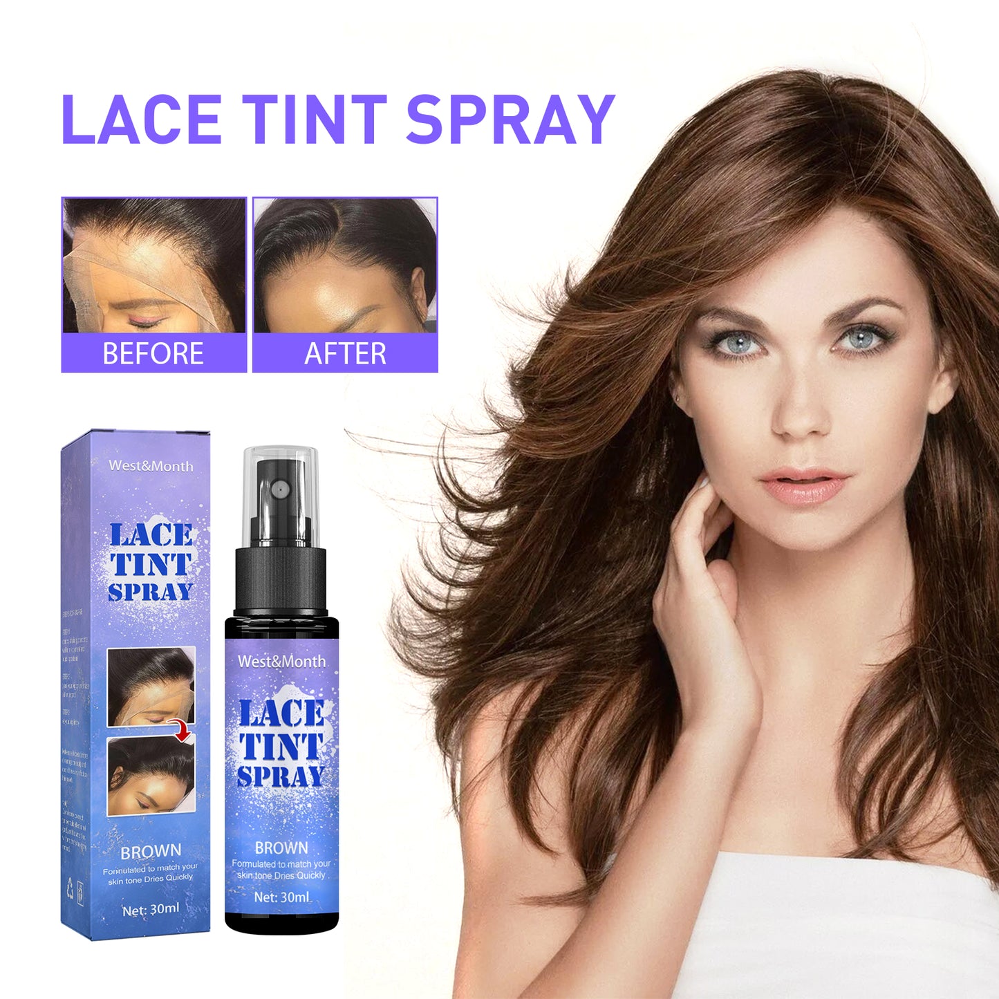 Lace Wig Set Hair Spray, Wig Hairline Seamlessly Integrated Hair Spray