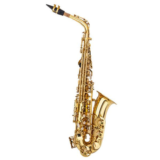 Mid-range Alto Drop E Lacquered Golden Saxophone Painted Golden Tube with Carve Patterns