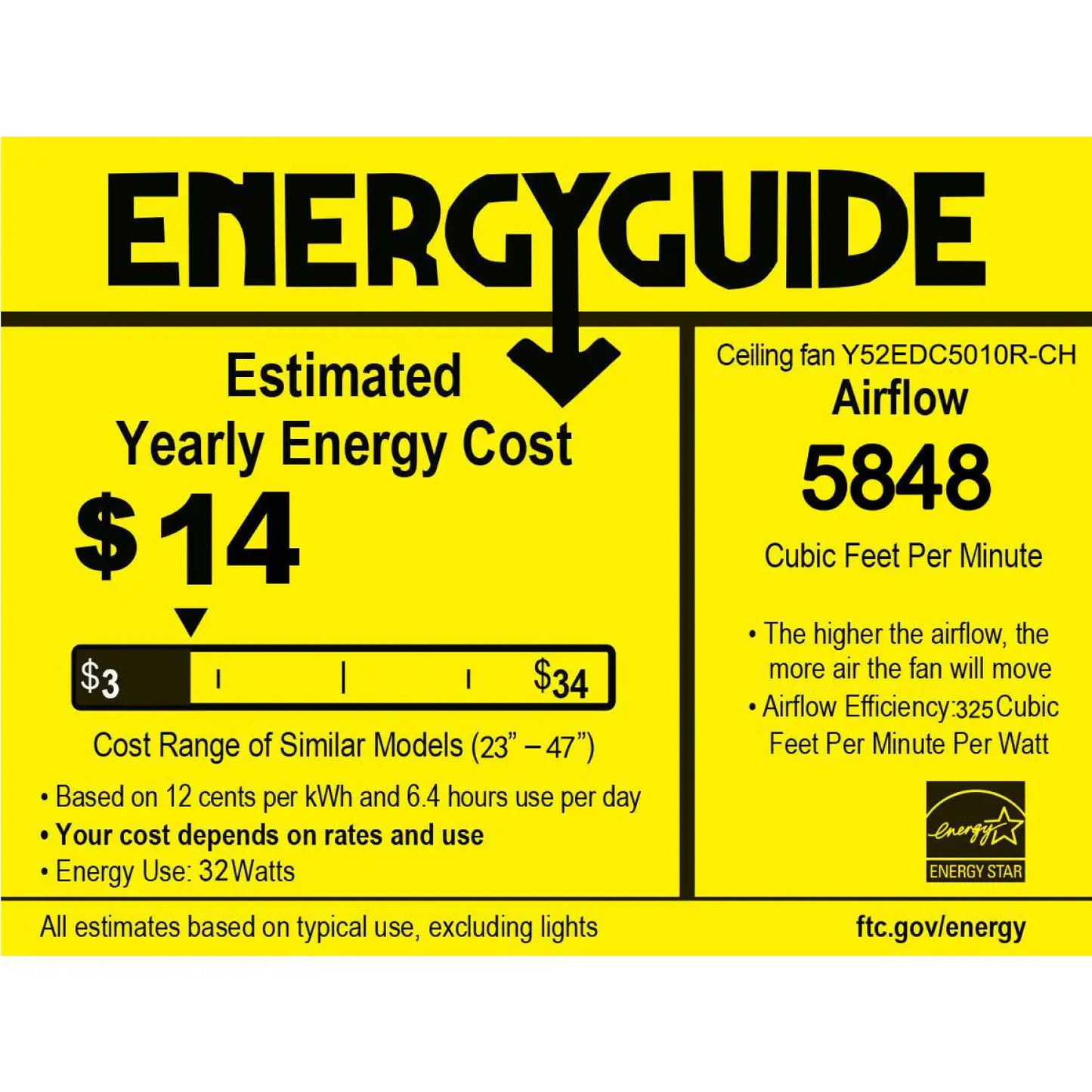 52" Modern Ceiling Fan with Light, 3 ABS Blades, DC Remote Control