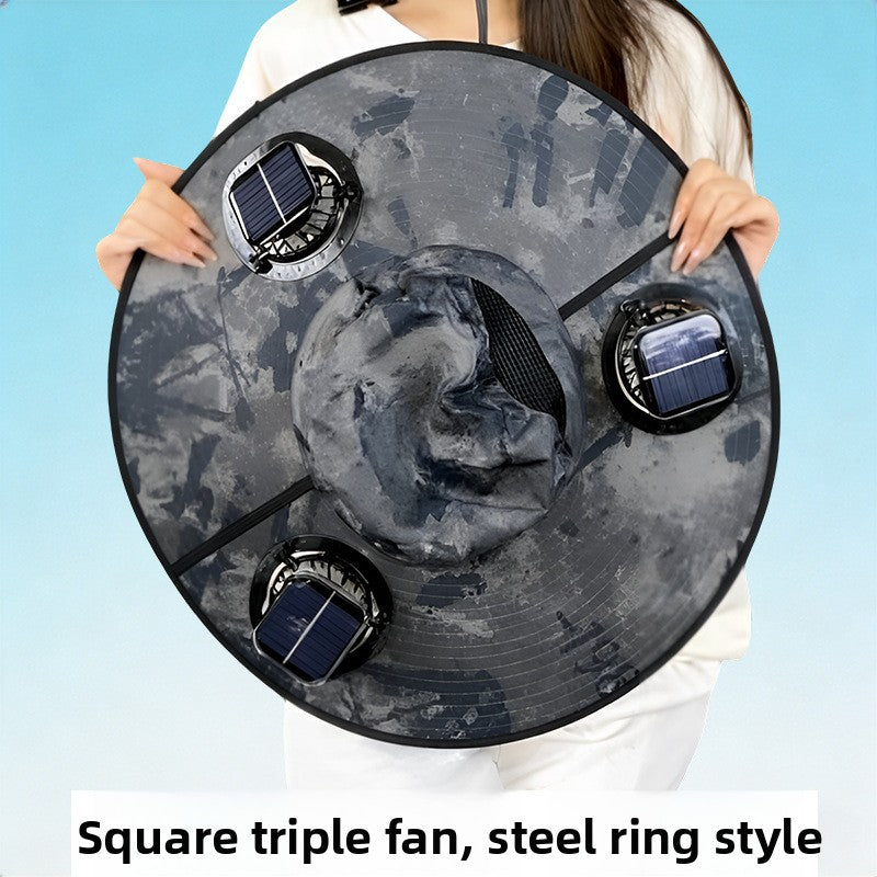 Solar-powered fan hat