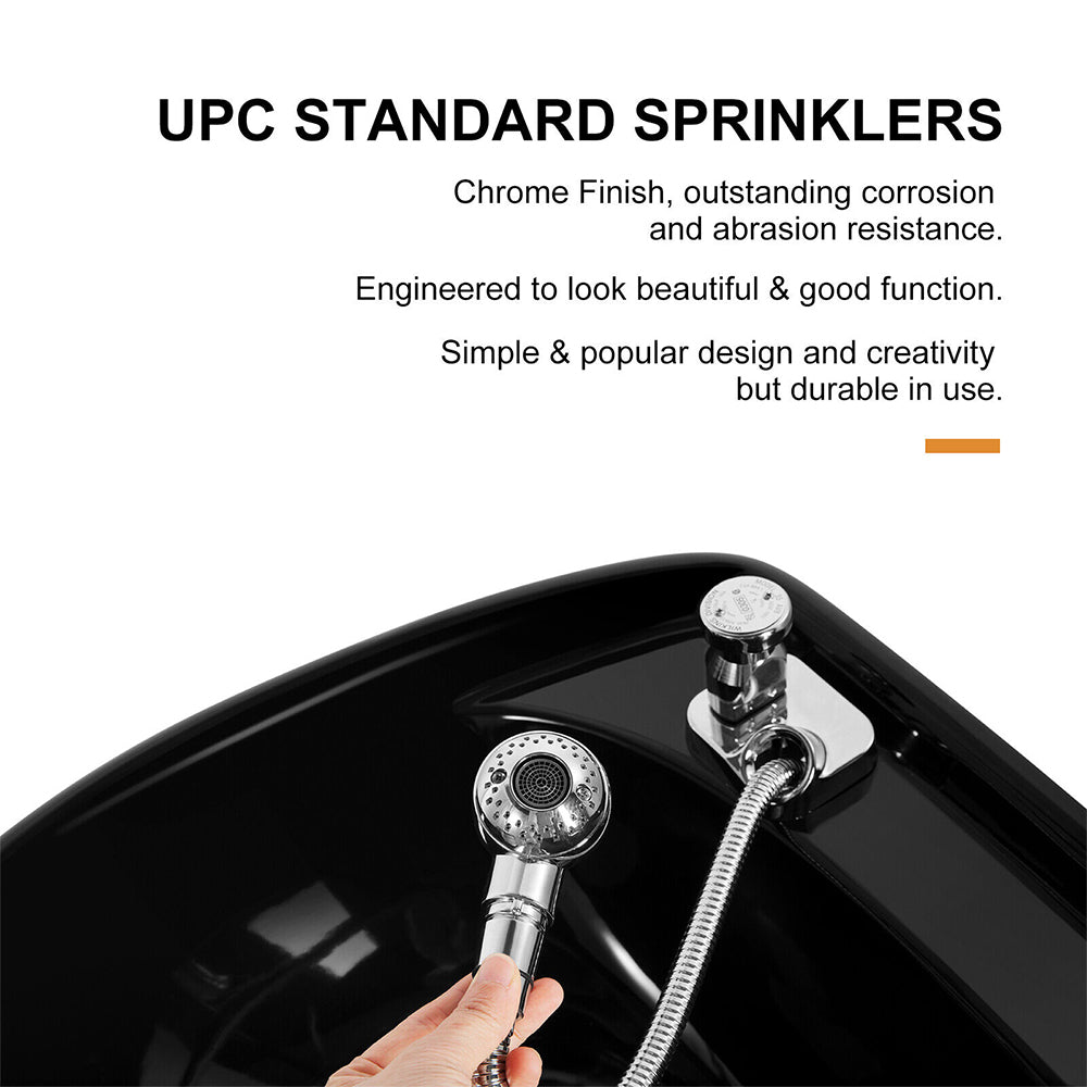 53" Large Premium Salon Barber Backwash Shampoo Chair W/ Bowl, Sink & Footrest (98127653)