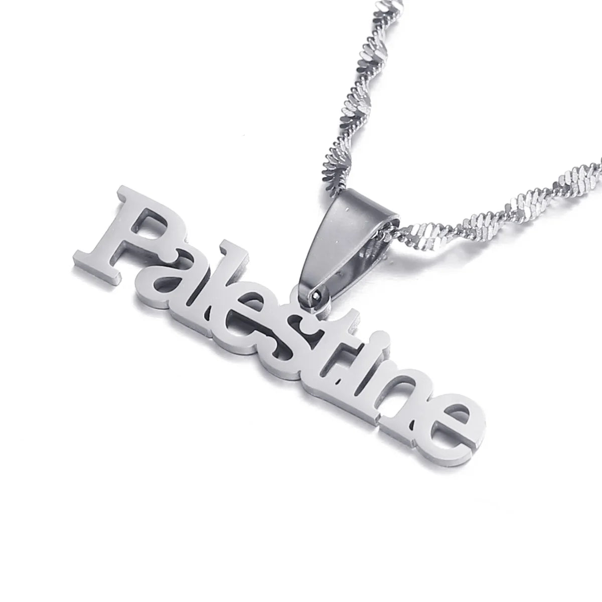 Palestine Vintage Stainless Steel Pendant Chain Necklace Men's and Women's Fashion Stainless Steel