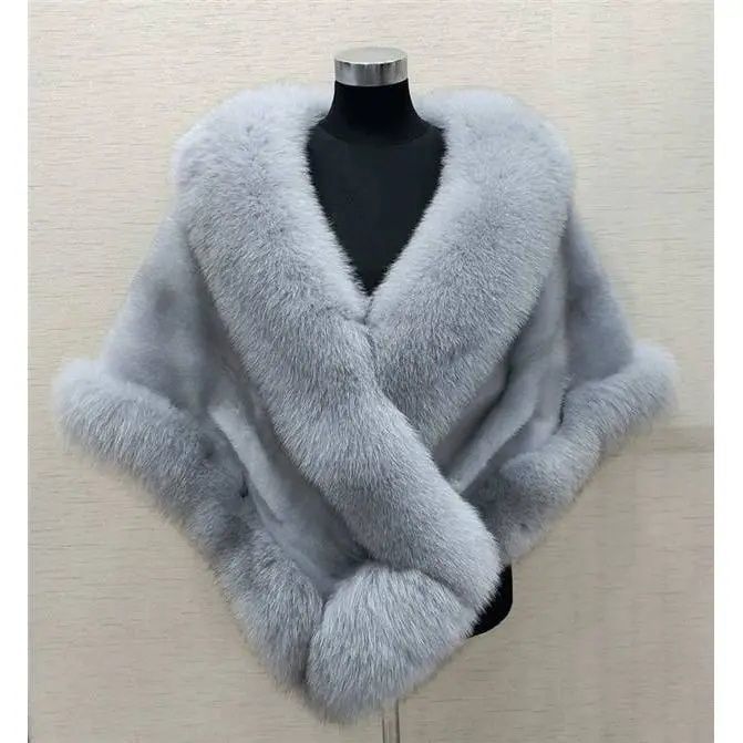 Poncho Fluffy Shawl Fur Evening Dress Shawl Wedding Banquet Shawl Dress Shawl Plush Cape Coat Jackets