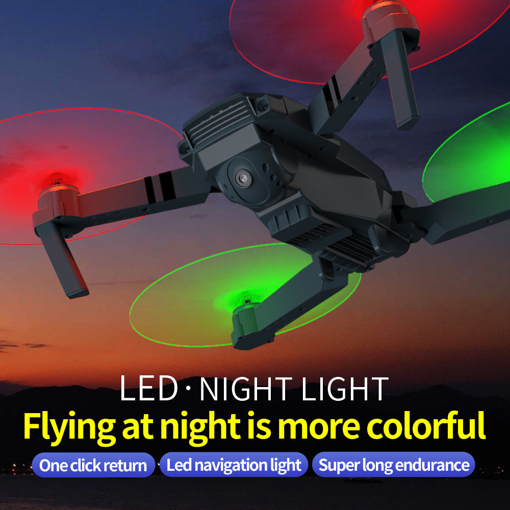 Folding Drone 4K Aerial Photography HD Quadcopter Wifi Fixed Height Remote Control Aircraft LED rotors