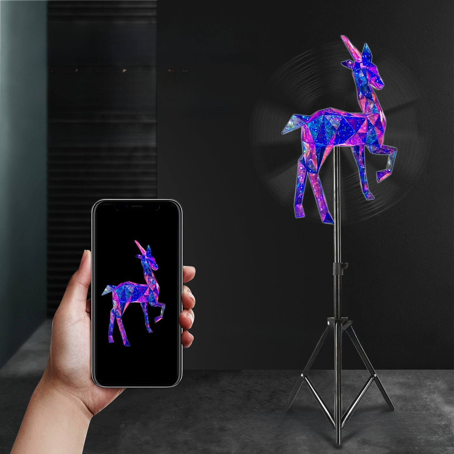 3D Holographic Fan Projector with Smart Control