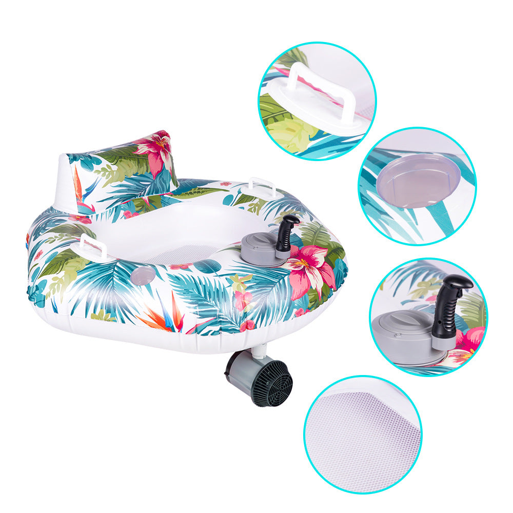 Electric Motor Powered Inflatable Lounge Chair Water Float