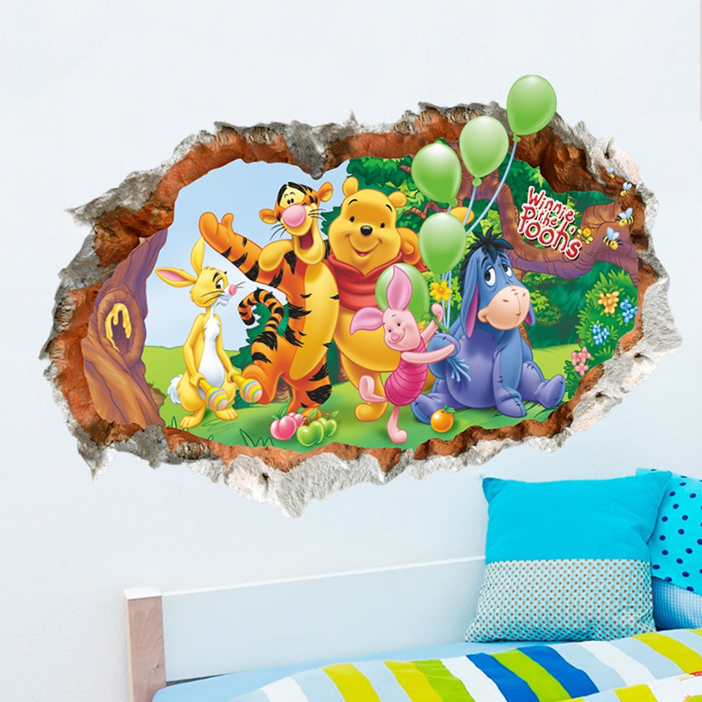 3D broken wall wall sticker waterproof and removable