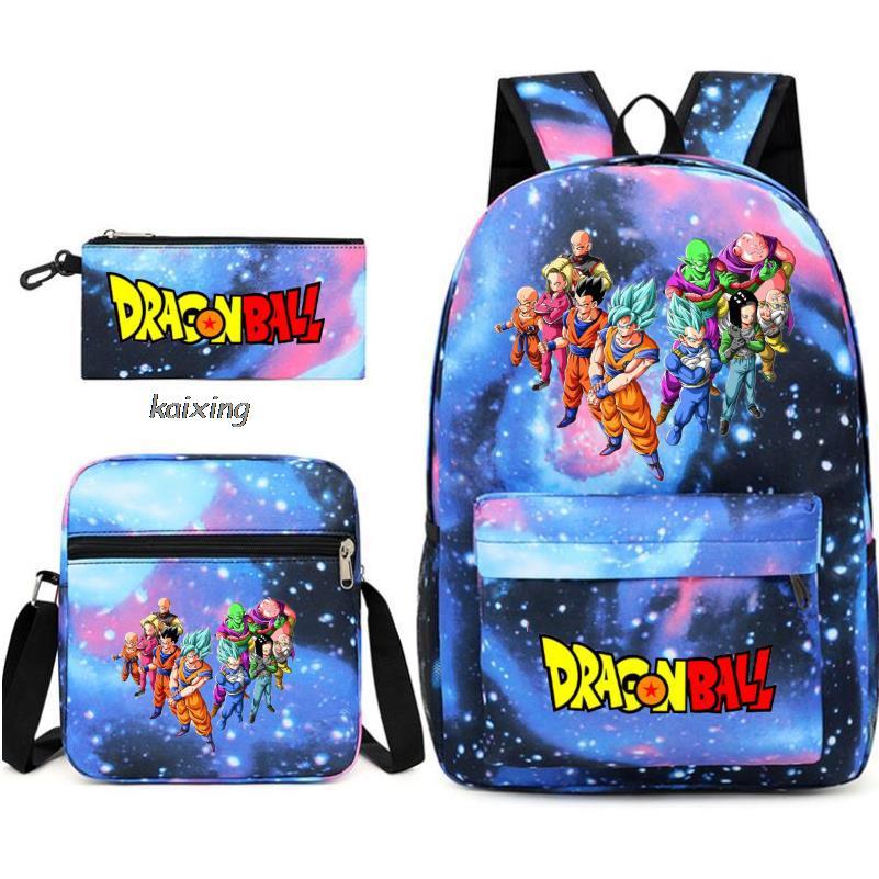Dragon Ball Backpack Shoulder Bag Travel Bag 3-Piece Set