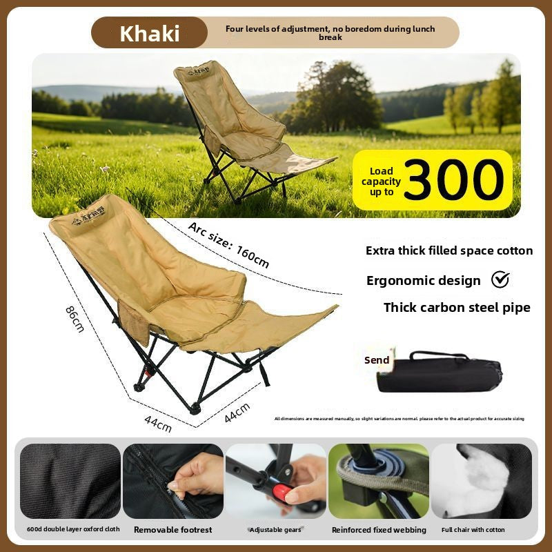 Adjustable Padded Portable Folding Chair for Outdoor Camping
