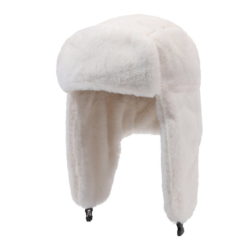 Plush Lei Feng hat warm imitation rabbit fur cold hat, outdoor cycling, cold proof, thick cotton hat
