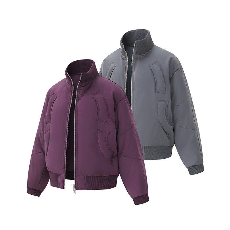 Flight Jacket Men's Winter Stand-up Collar Short Coat Clean Fit Silhouette Cotton Jacket