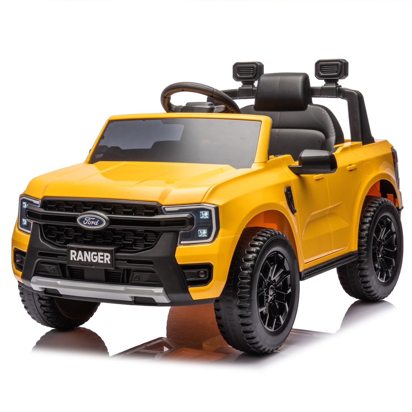 12V Kids Ride On Car W/Parents Remote Control,Licensed Ford Ranger,2WD,Rear wheel suspension,Low Start,Headlight,Horn,MP3,Bluetoooth