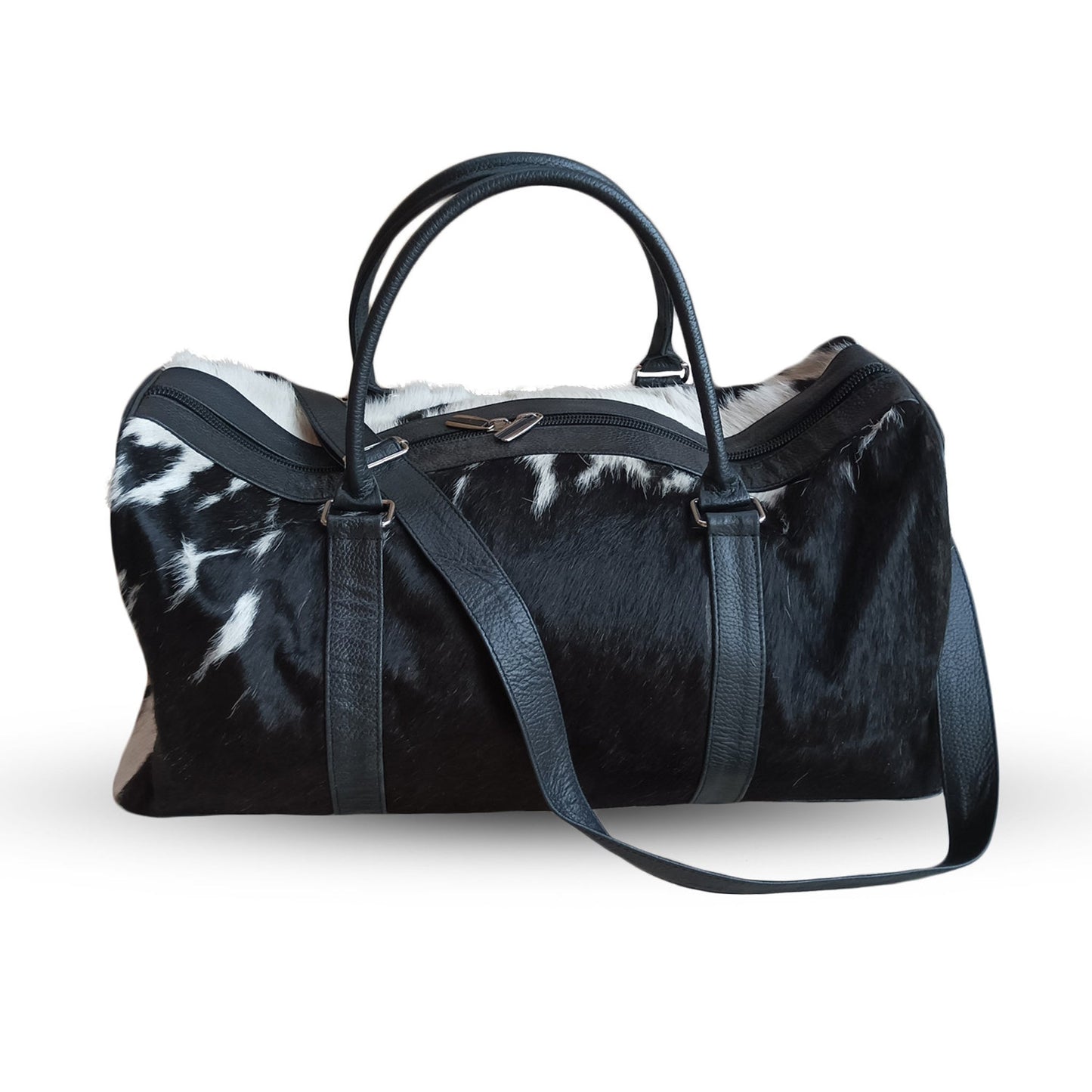 Pony Skin Bags: Cowhide Duffel Bag, Handcrafted Leather Travel,Perfect Gift for Adventurers