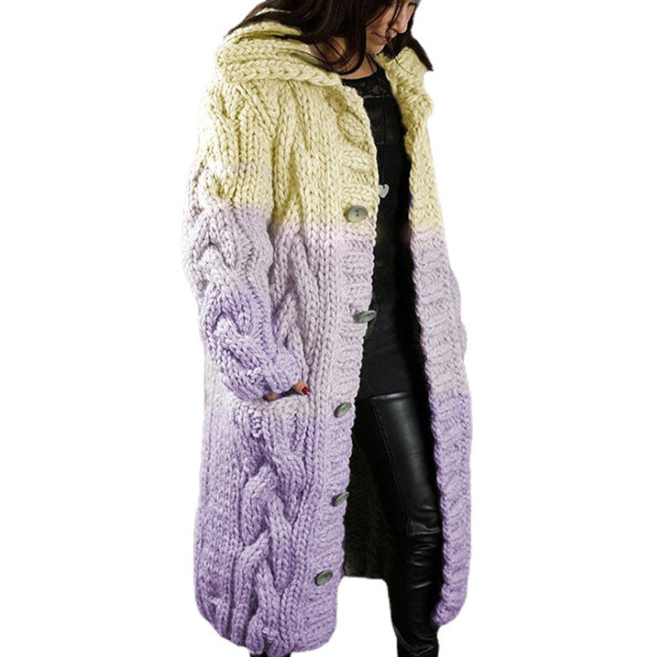 Multi-Color Cardigan, Large Size Sweater Jacket