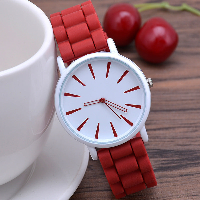 Thin Silicone Strap Ladies Quartz Watch