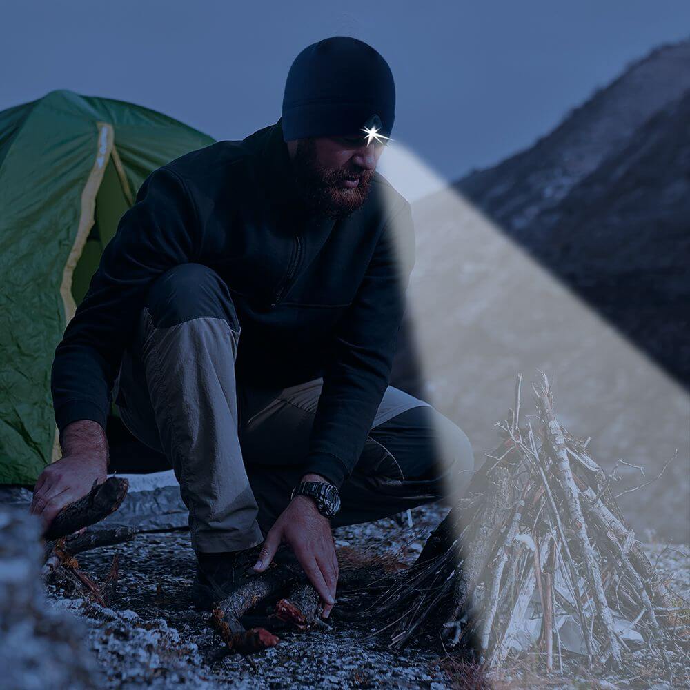 POWERCAP 2.0 Fleece LED Lighted Headlamp Skully Hat