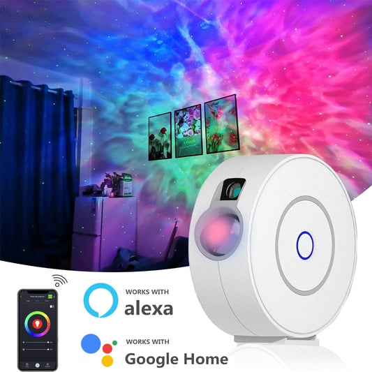 Smart Stars and Galaxy Laser Projector Starry Sky Stage Lighting Effect Works with Alexa Google Home