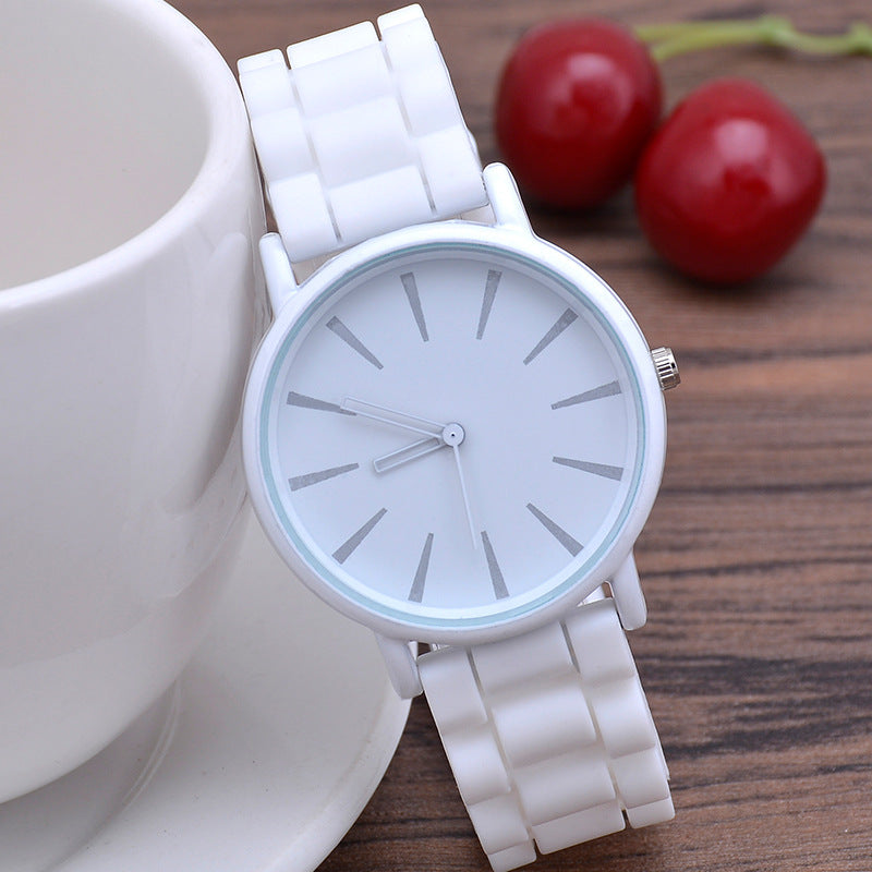 Thin Silicone Strap Ladies Quartz Watch