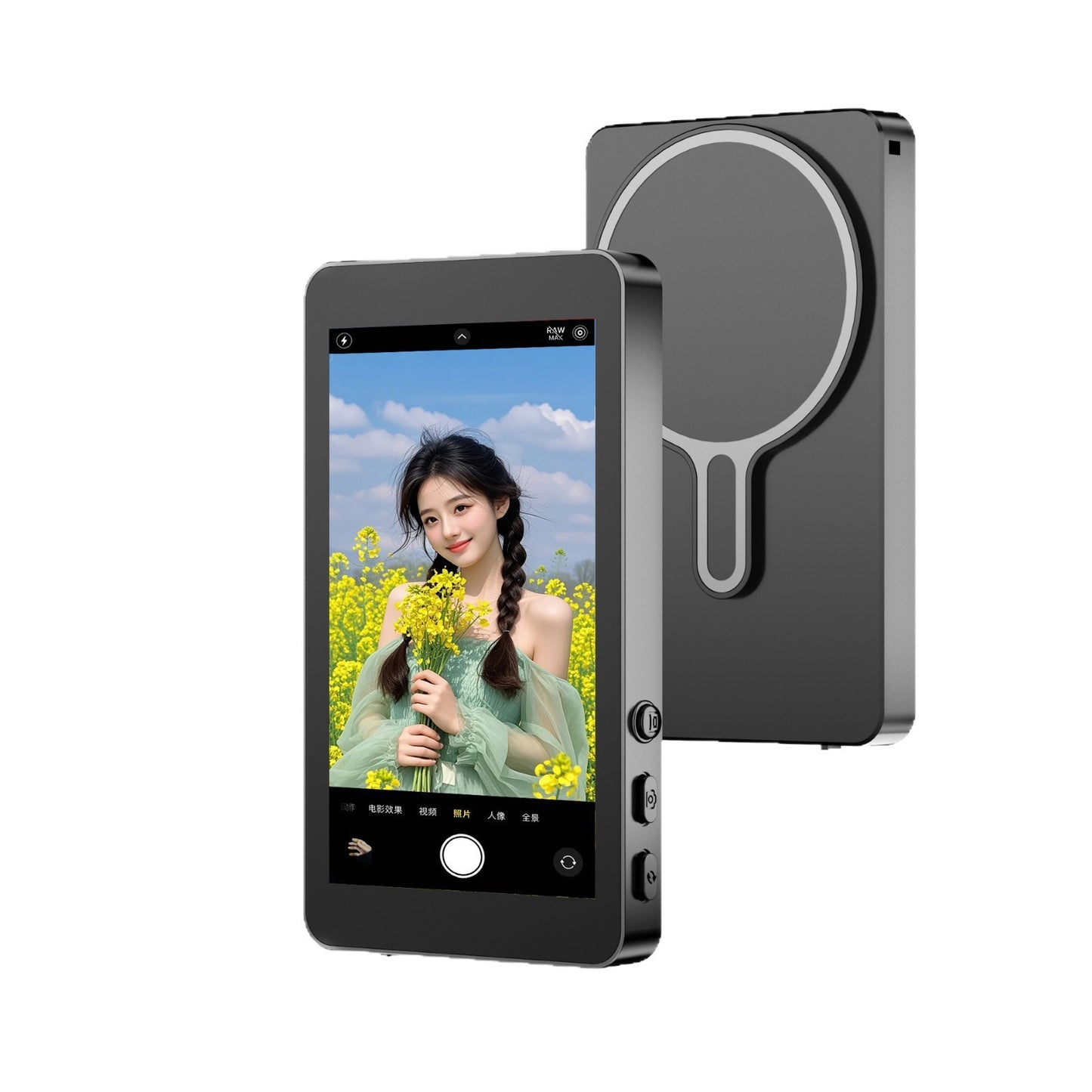 Rear Selfie Display with Touch Screen