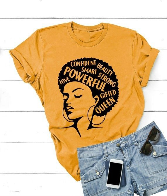 Afro Lady Feminist Tee Girl Power