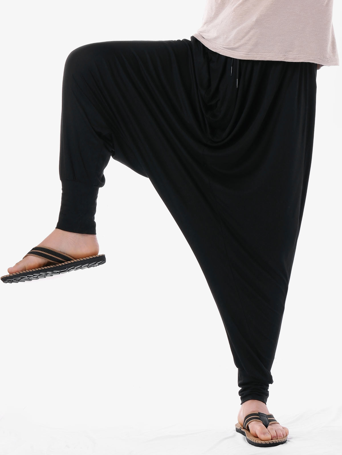 Drawstring Solid Color Harem Pants