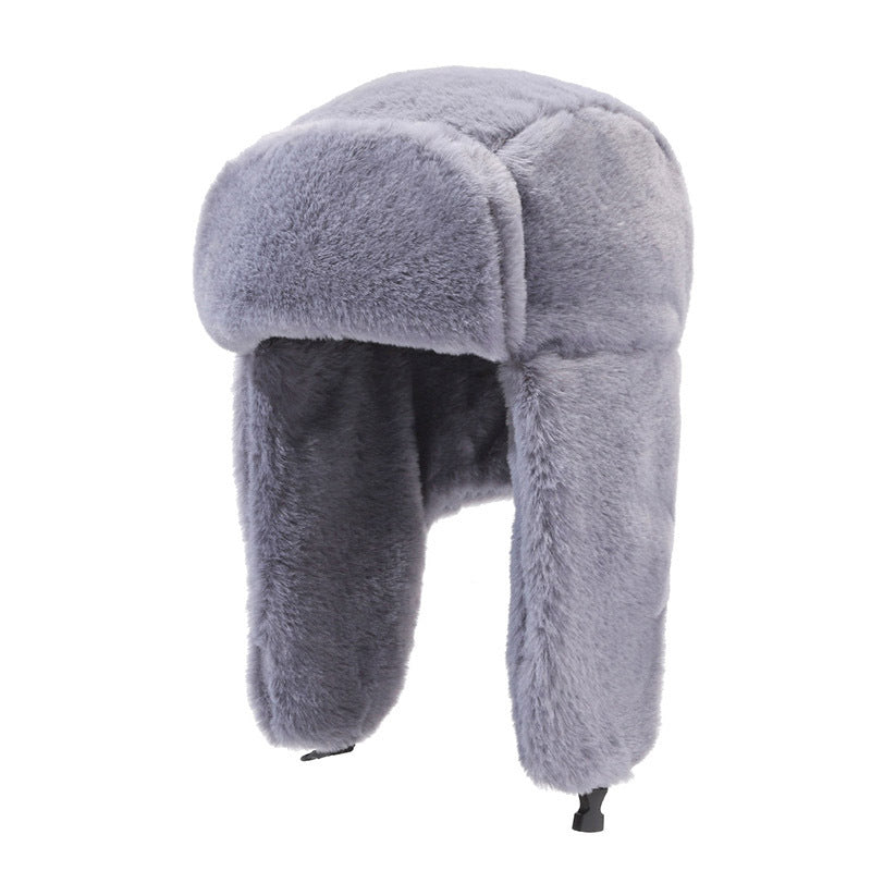 Plush Lei Feng hat warm imitation rabbit fur cold hat, outdoor cycling, cold proof, thick cotton hat