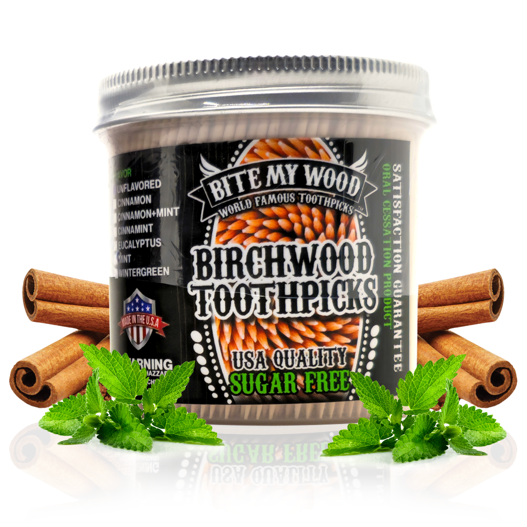 BiteMyWood Flavored Birchwood Toothpicks in 650 qty Plastic Jars