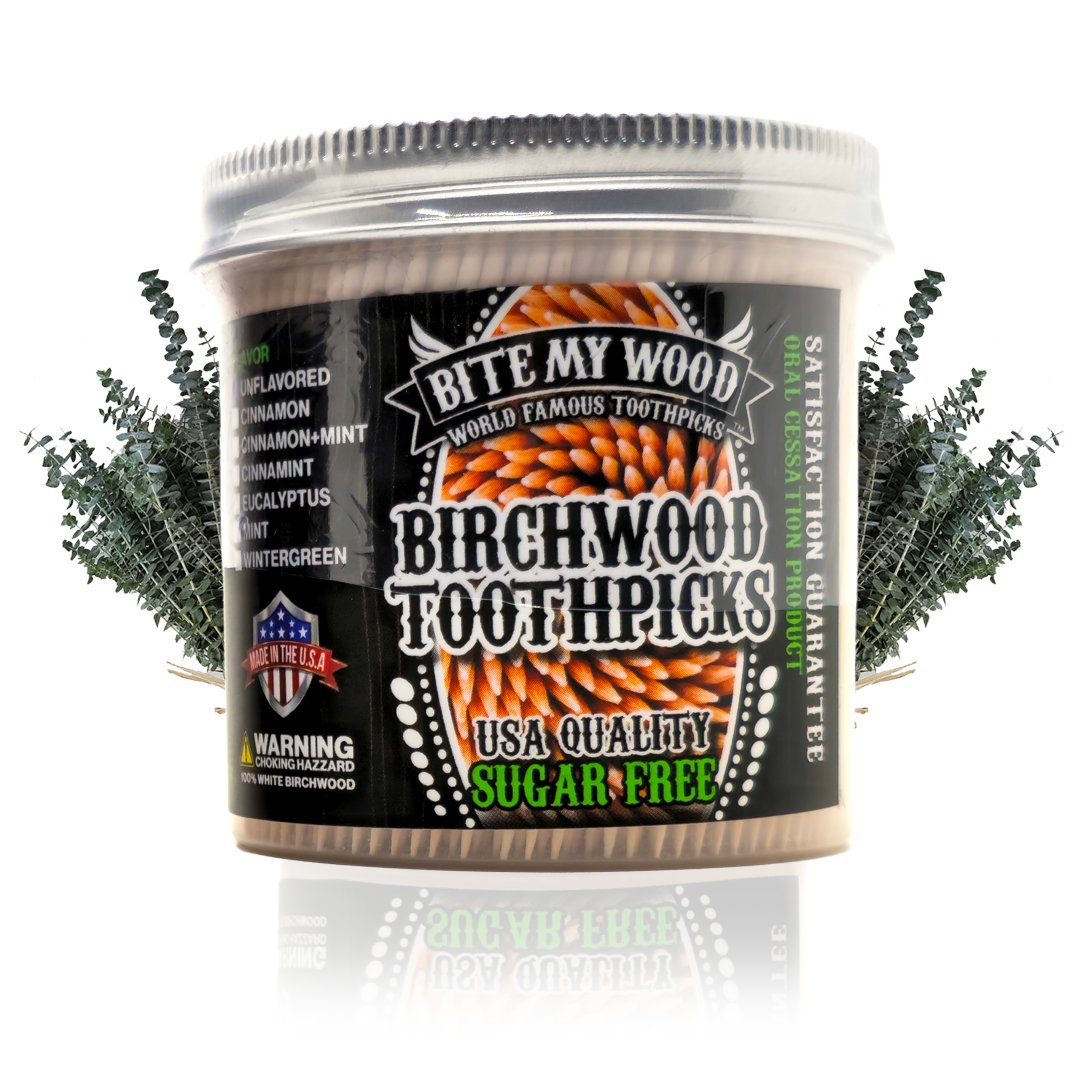 BiteMyWood Flavored Birchwood Toothpicks in 650 qty Plastic Jars