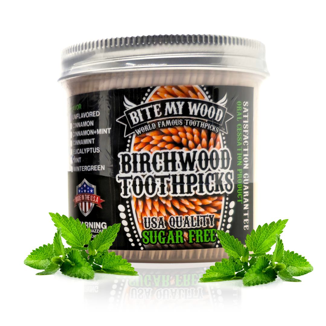 BiteMyWood Flavored Birchwood Toothpicks in 650 qty Plastic Jars