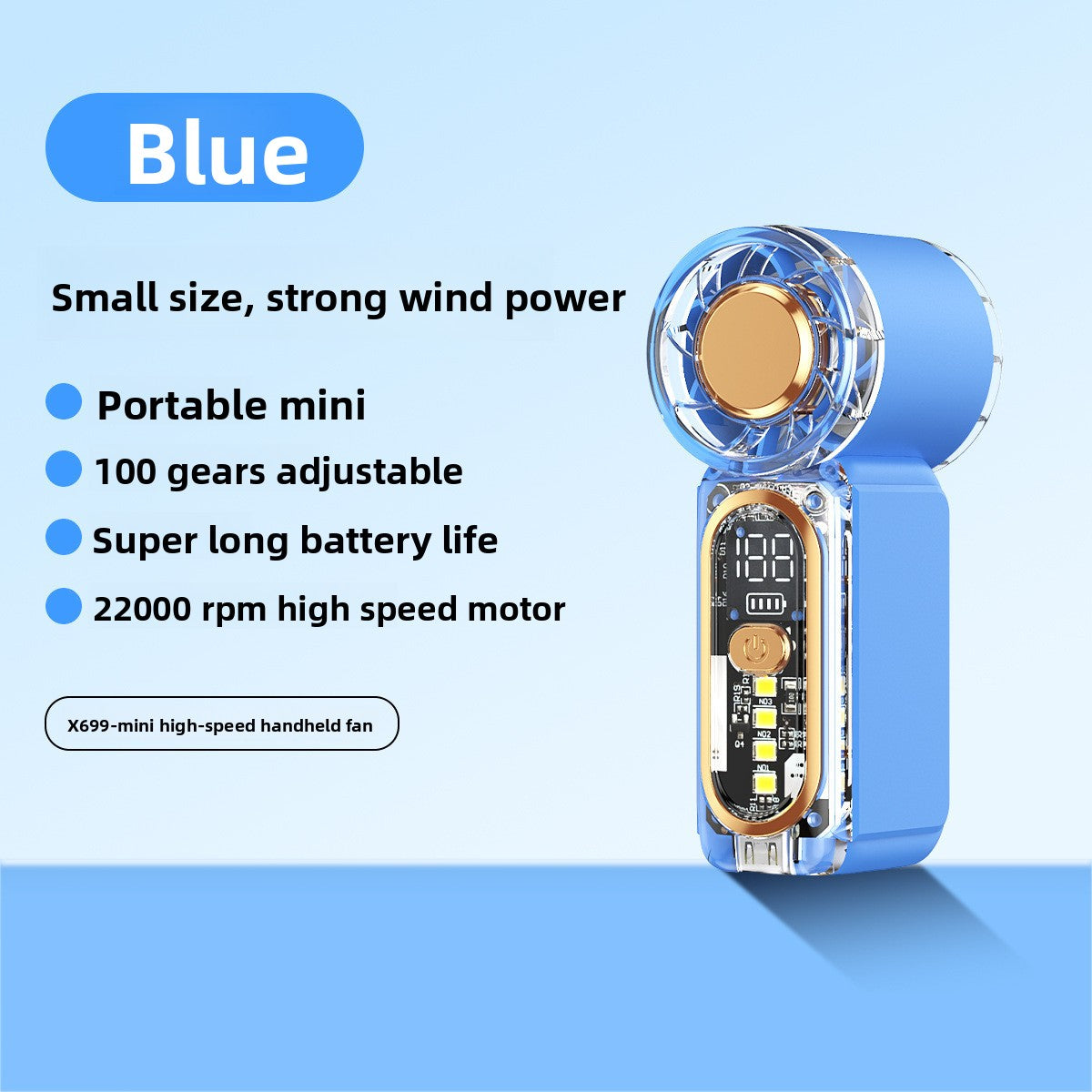 Portable USB Handheld Fan with Light