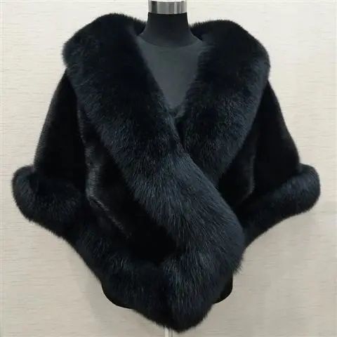 Poncho Fluffy Shawl Fur Evening Dress Shawl Wedding Banquet Shawl Dress Shawl Plush Cape Coat Jackets