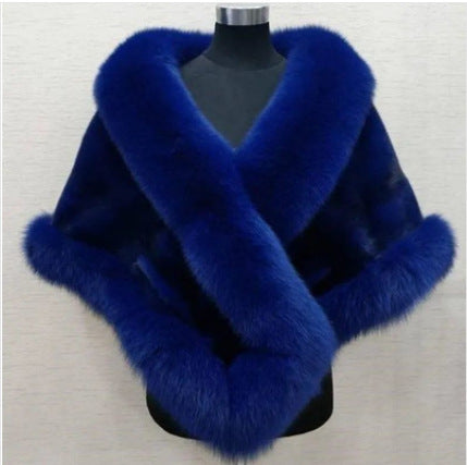 Poncho Fluffy Shawl Fur Evening Dress Shawl Wedding Banquet Shawl Dress Shawl Plush Cape Coat Jackets