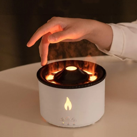 Simulation flame aromatherapy machine remote control spray jellyfish humidifier new spit ring humidifier