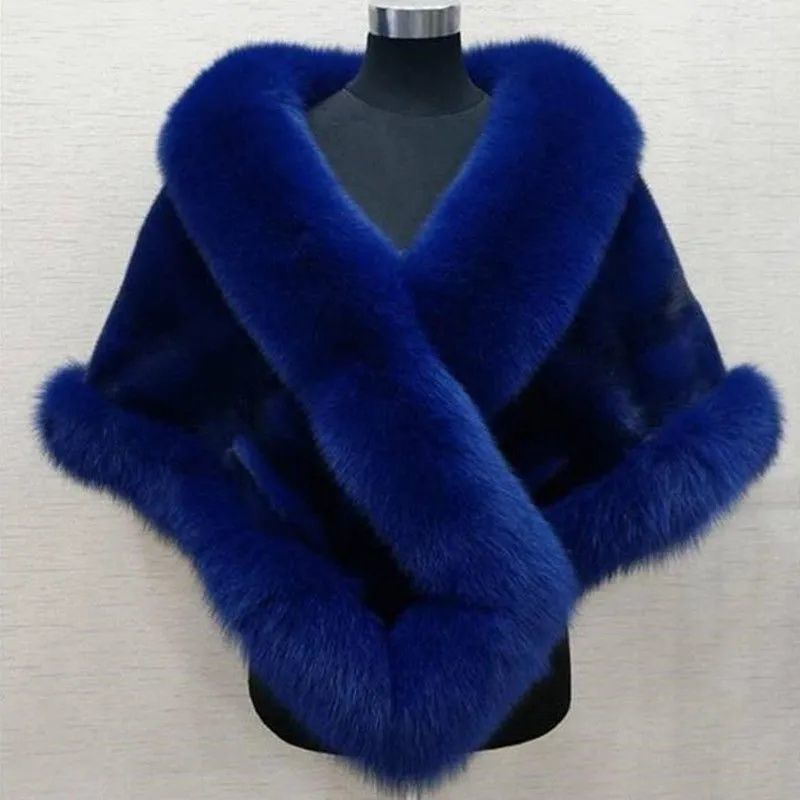 Poncho Fluffy Shawl Fur Evening Dress Shawl Wedding Banquet Shawl Dress Shawl Plush Cape Coat Jackets