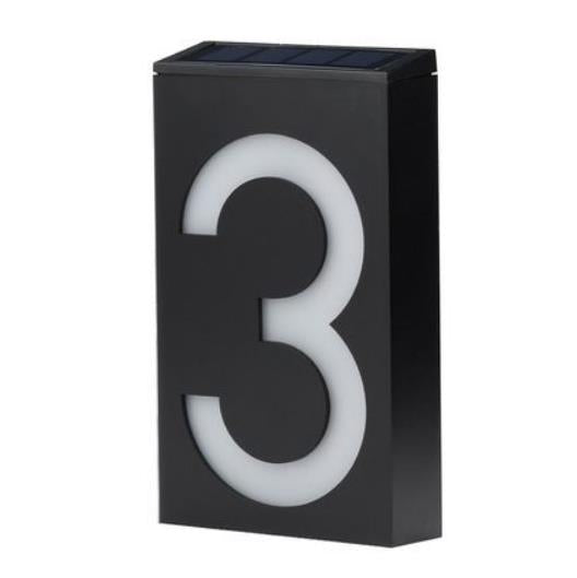 Solar Powered Lighted House Numbers for Address Sign formation