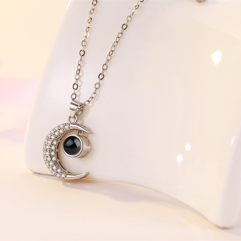 100 Languages I Love You Necklace Star Moon Necklace