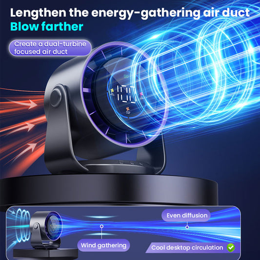 100-Speed High - Speed Circulating Fan for Home. 6 - Inch Charging Digital Display, Turbo Desktop Electric Fan