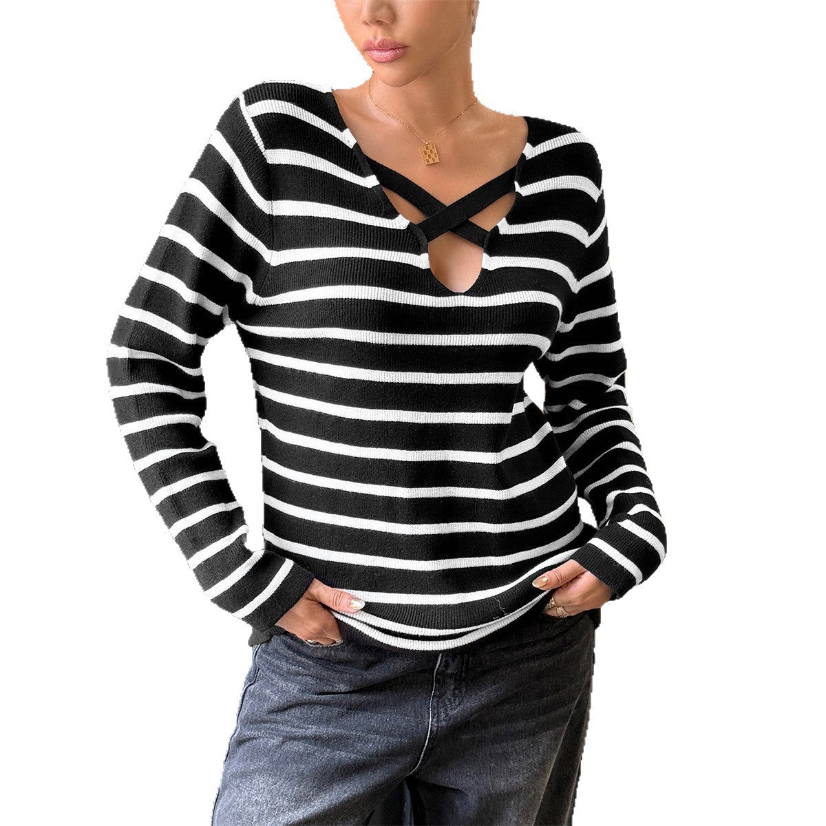 Woolen long sleeved T-shirt sweater women's clothing