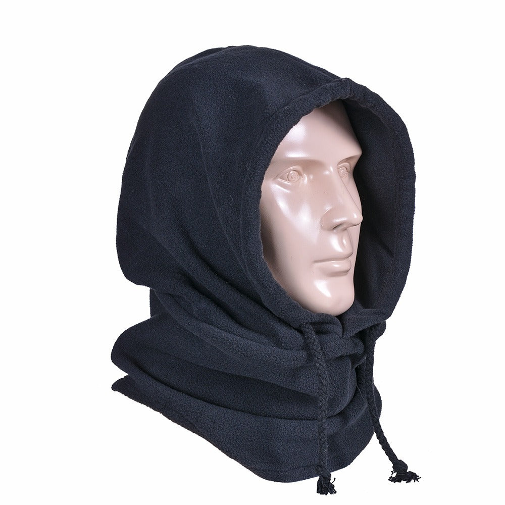 Polar Fleece Outdoor Riding Headgear Windproof Fleece Hat Warm Bib Face Shield One-Piece Mask