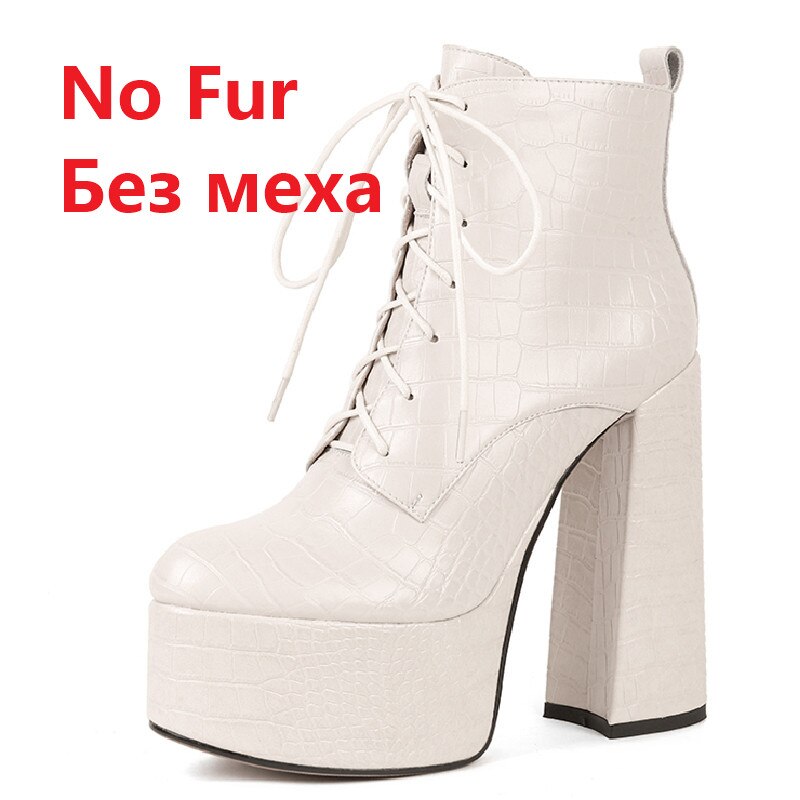 Ankle Boots Cross-Tied Genuine Leather High Heels Shoes