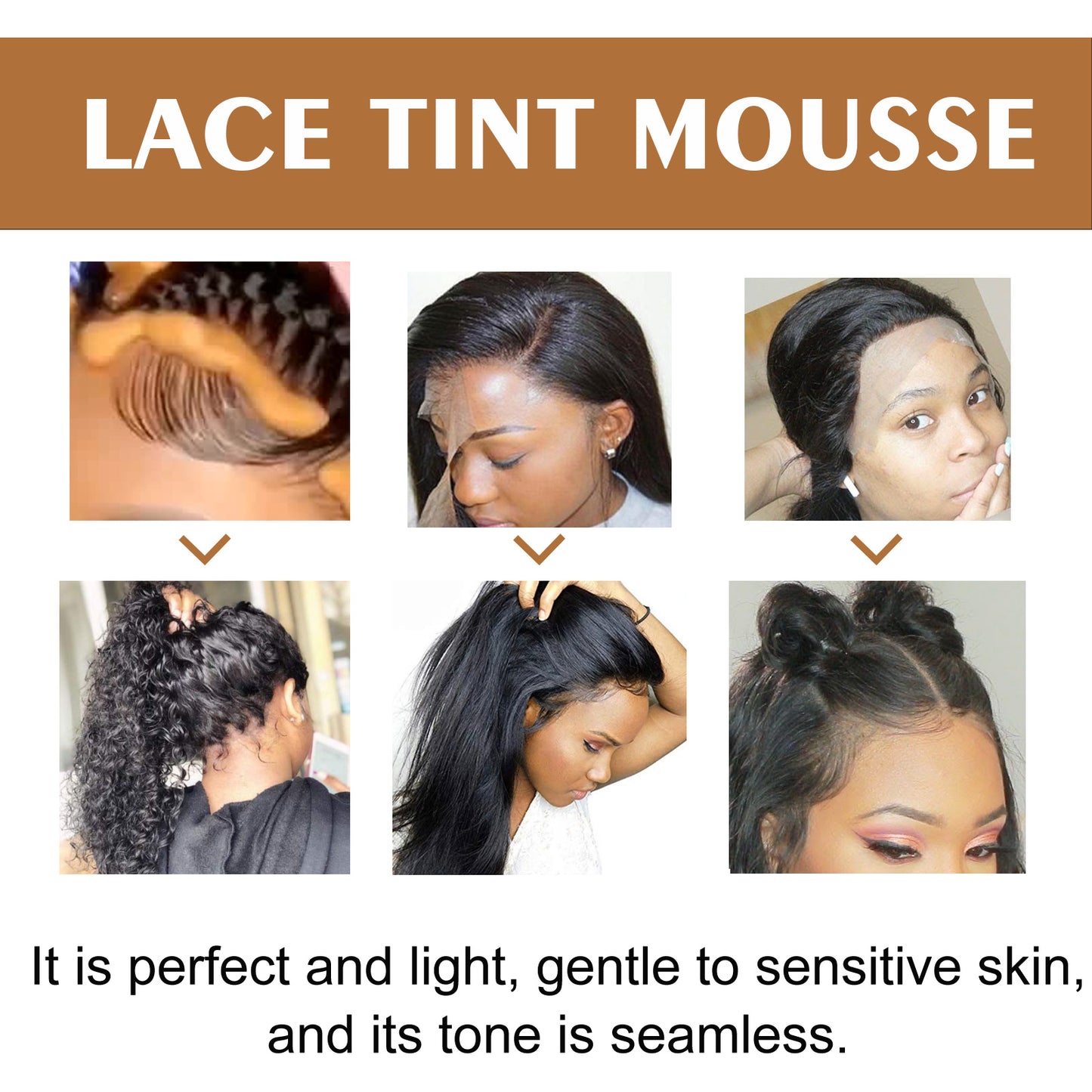 Lace Tint Mousse, No Damage Hair Easy To Color Wig Color Disposable Hair Conditioner