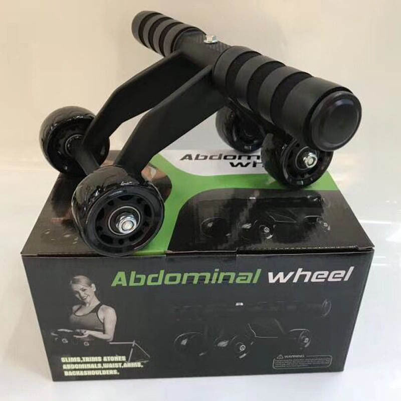 Abdominal 4 Wheel Exercise Wheel Abdominal Set Kit Gym Equipment
