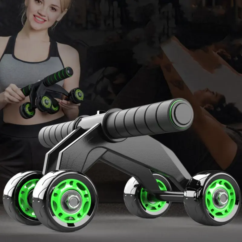 Abdominal 4 Wheel Exercise Wheel Abdominal Set Kit Gym Equipment