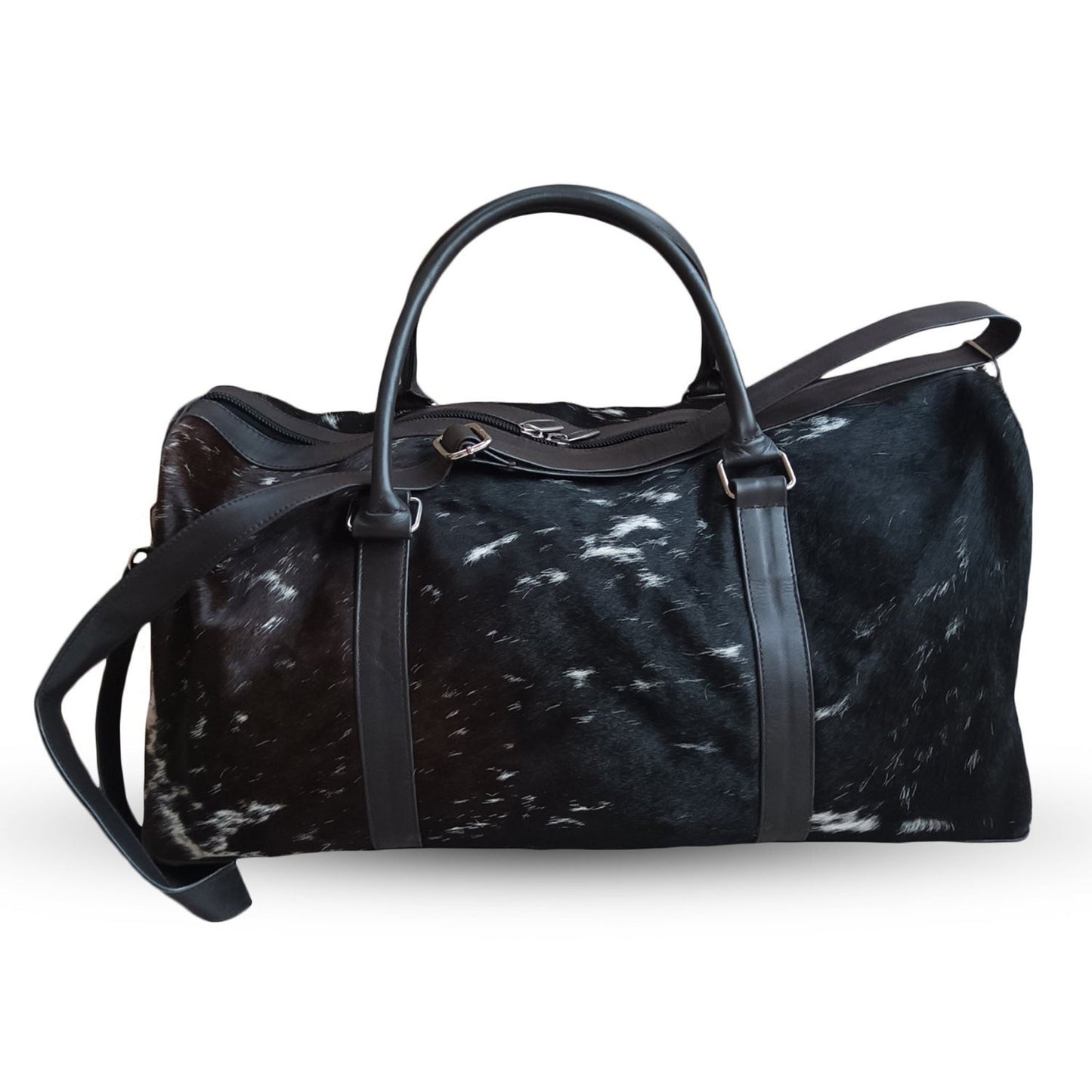 Pony Skin Bags: Cowhide Duffel Bag, Handcrafted Leather Travel,Perfect Gift for Adventurers