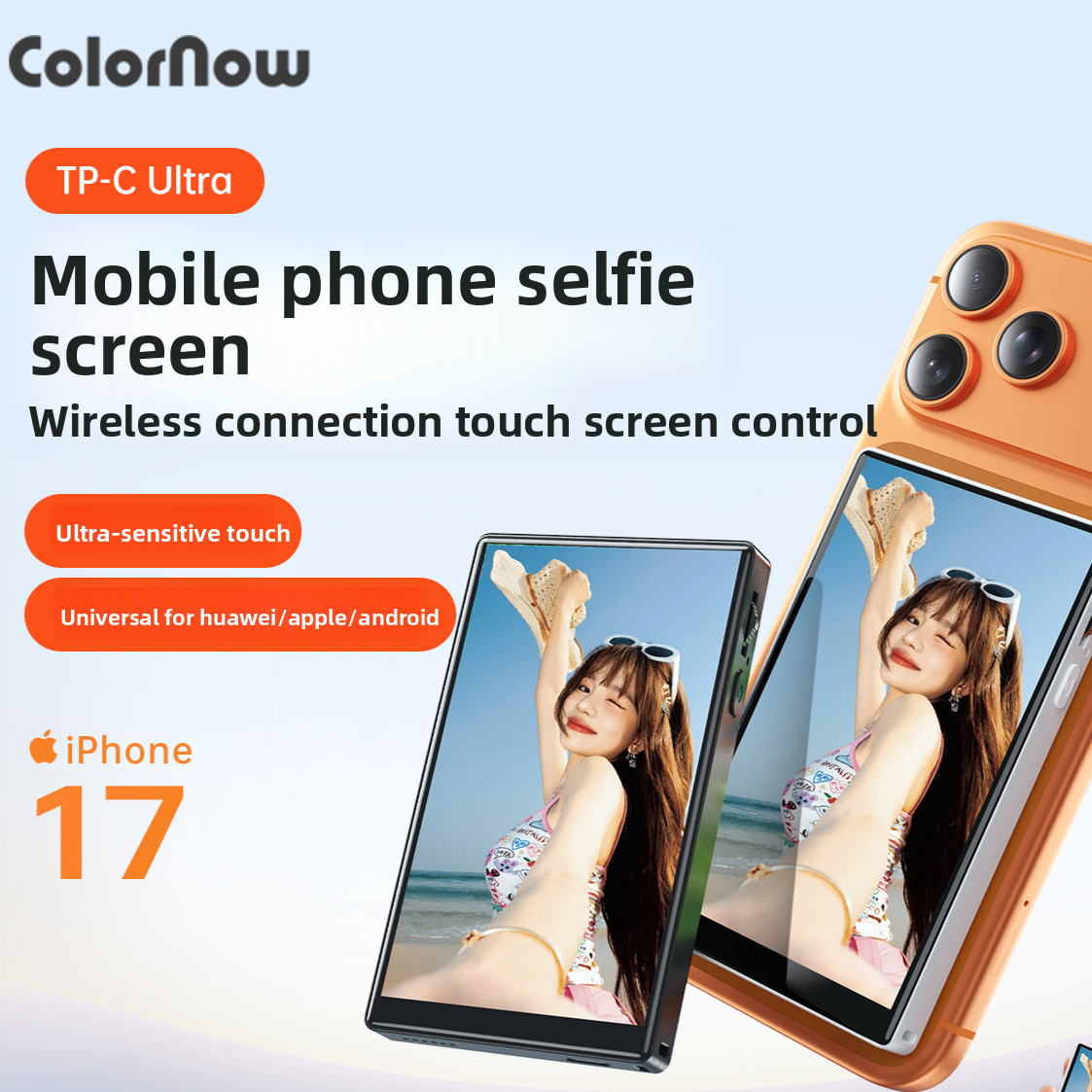 Rear Selfie Display with Touch Screen