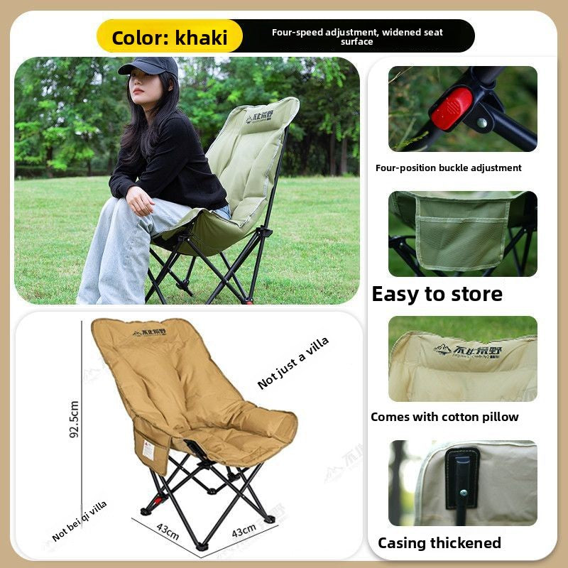 Adjustable Padded Portable Folding Chair for Outdoor Camping