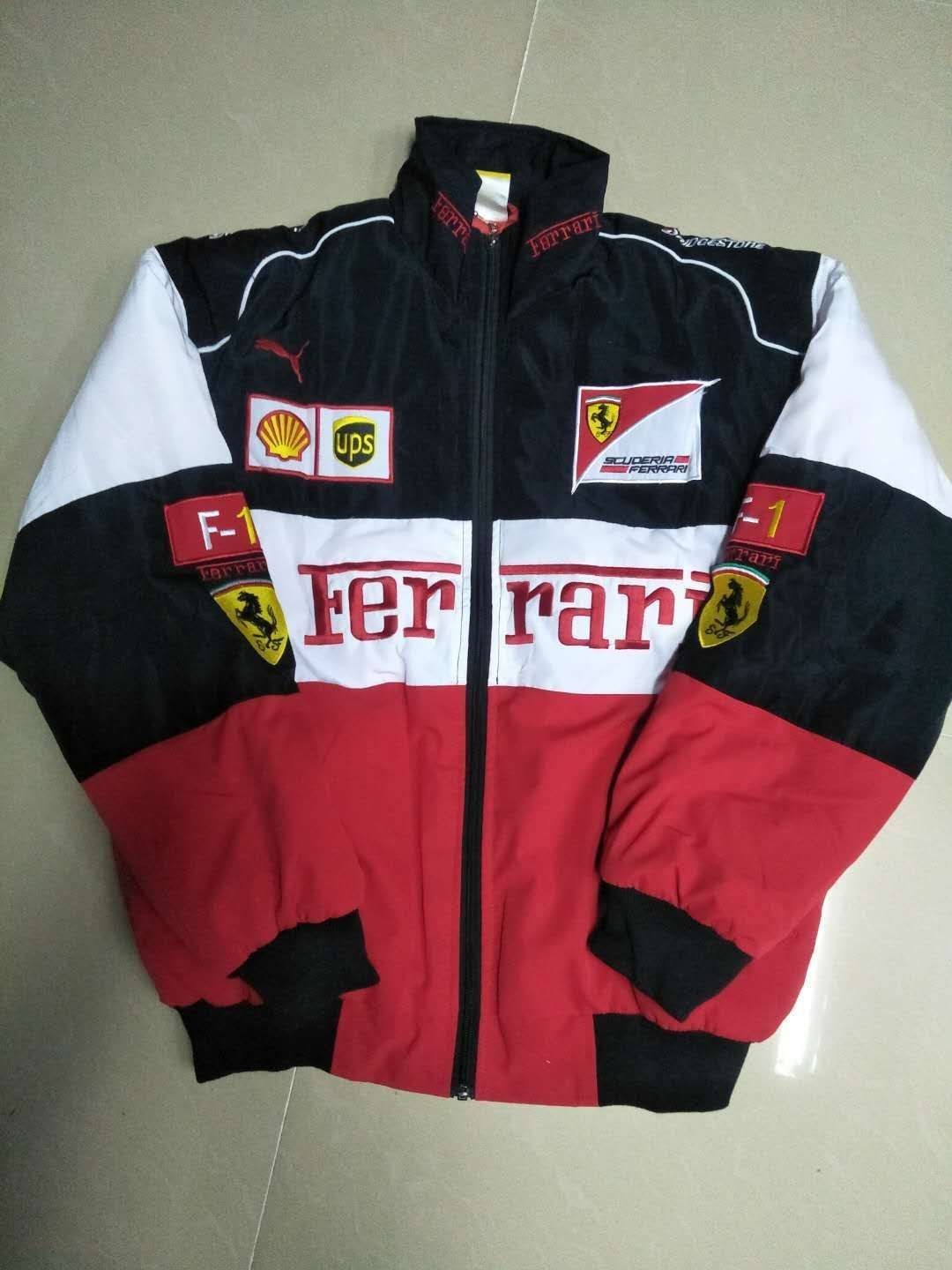 Unisex F1 racing style retro style cotton full embroidery jacket