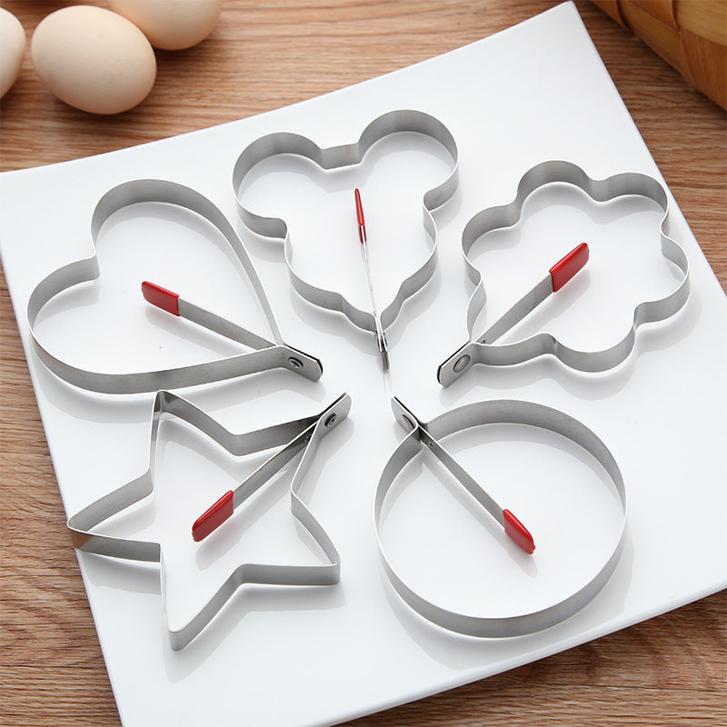 Stainless Steel Egg Cooker With Anti-Loose Clips Creative Heat-Proof Kitchen Omelet Mold