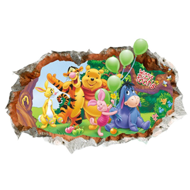 3D broken wall wall sticker waterproof and removable